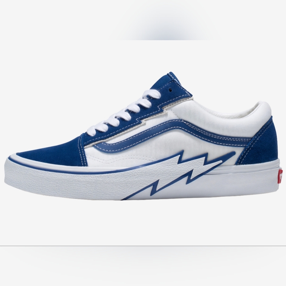 Vans OLD SKOOL Blue and White Lightning Bolt Men's 8.5 Shoes /Unisex WOMEN'S 10